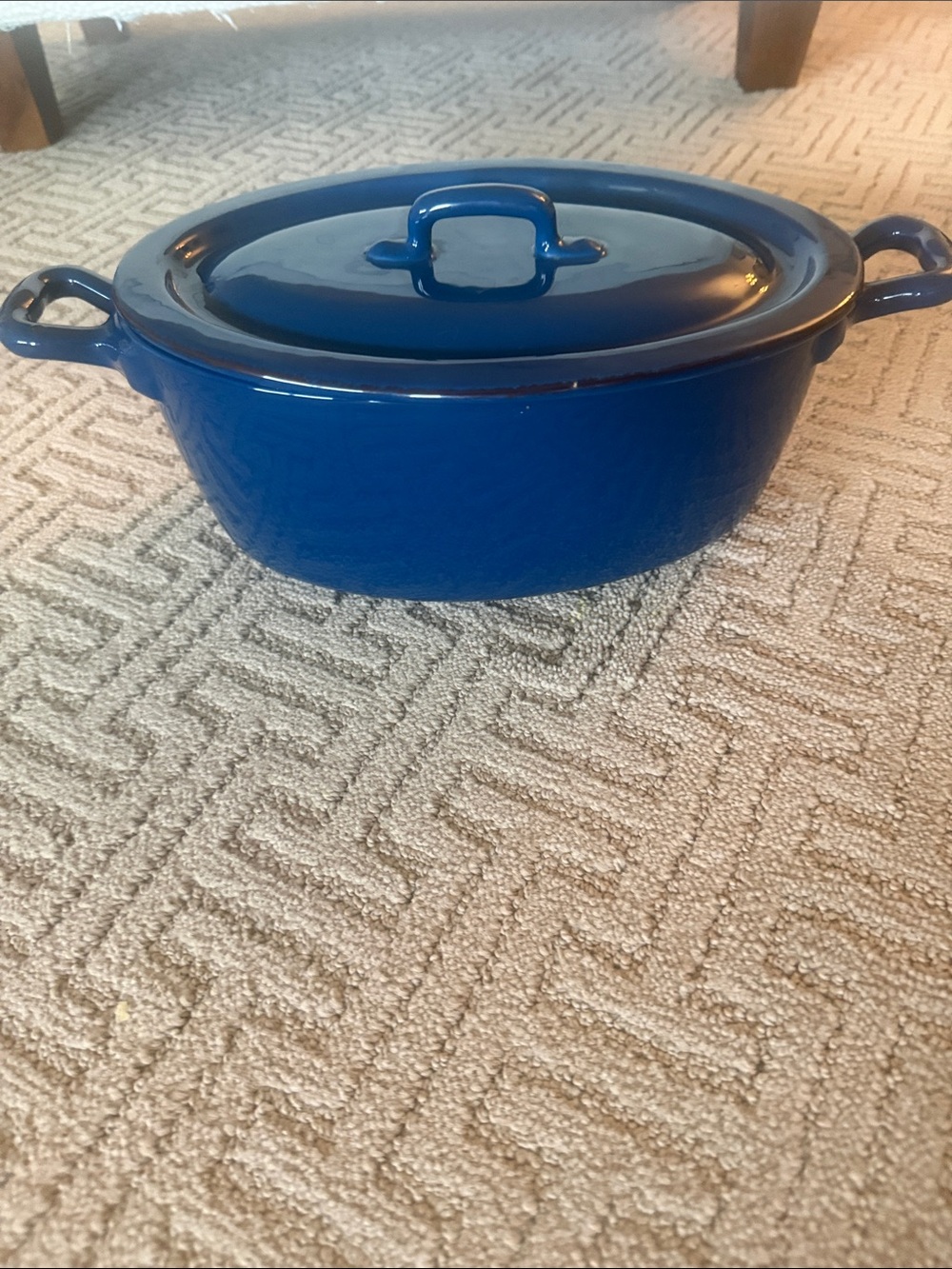 Blue Covered Oval Dutch Oven - Home Kitchen
